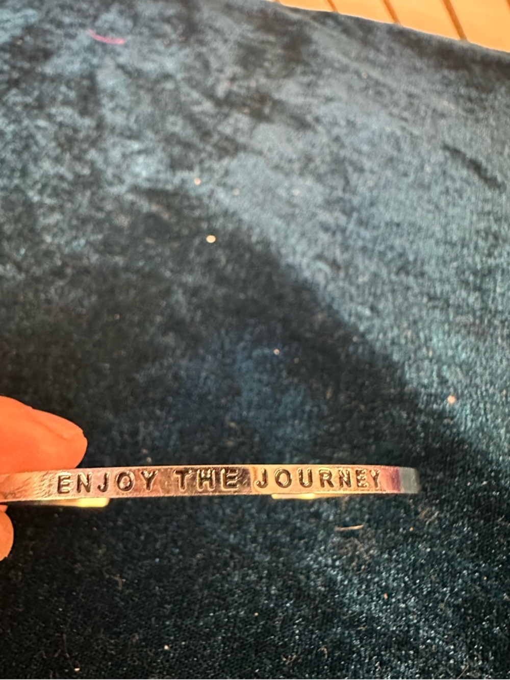 MantraBand Silver 'Enjoy the Journey' Inspirational Bracelet